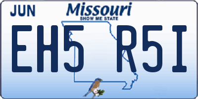 MO license plate EH5R5I