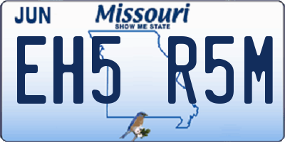 MO license plate EH5R5M