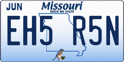 MO license plate EH5R5N