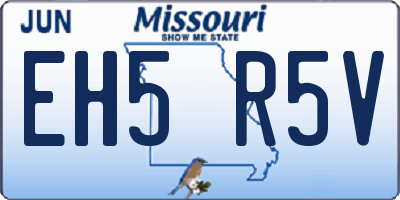MO license plate EH5R5V