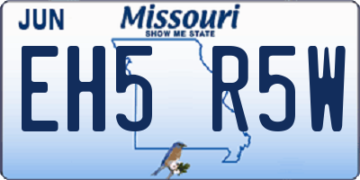 MO license plate EH5R5W