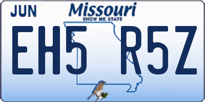 MO license plate EH5R5Z