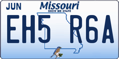 MO license plate EH5R6A