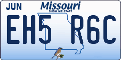 MO license plate EH5R6C