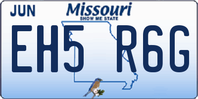 MO license plate EH5R6G