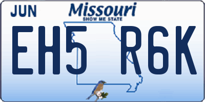 MO license plate EH5R6K