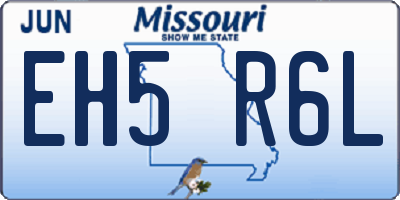 MO license plate EH5R6L