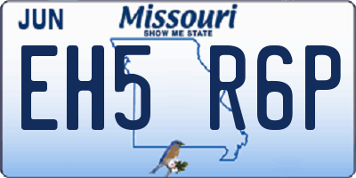 MO license plate EH5R6P