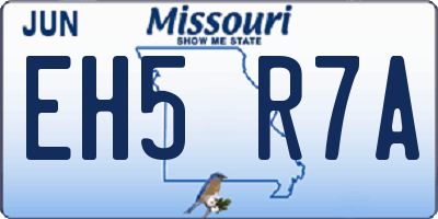 MO license plate EH5R7A