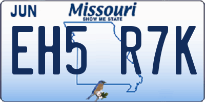 MO license plate EH5R7K