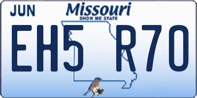 MO license plate EH5R7O