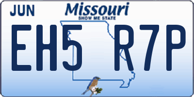 MO license plate EH5R7P