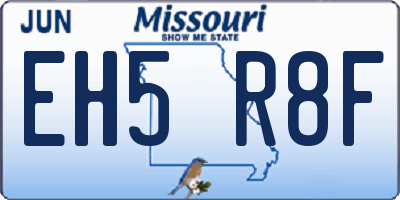 MO license plate EH5R8F