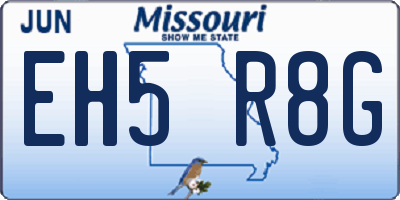 MO license plate EH5R8G