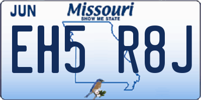 MO license plate EH5R8J