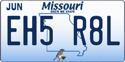 MO license plate EH5R8L