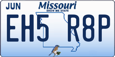 MO license plate EH5R8P