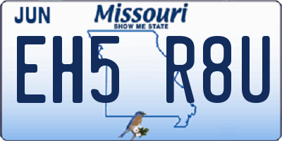 MO license plate EH5R8U