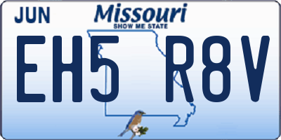 MO license plate EH5R8V