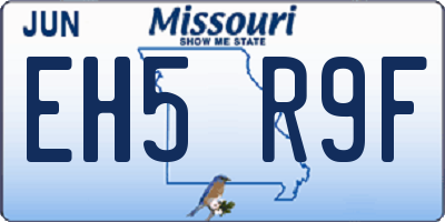 MO license plate EH5R9F