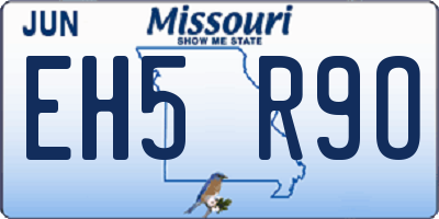 MO license plate EH5R9O