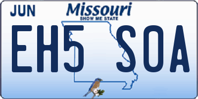 MO license plate EH5S0A