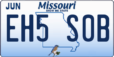 MO license plate EH5S0B