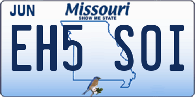 MO license plate EH5S0I