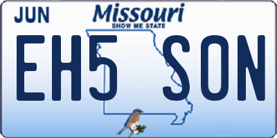MO license plate EH5S0N