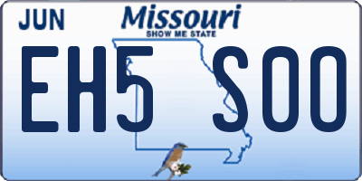 MO license plate EH5S0O