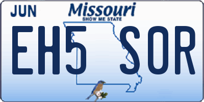 MO license plate EH5S0R