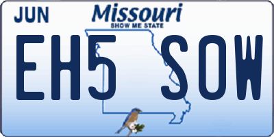MO license plate EH5S0W