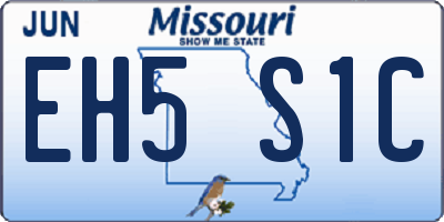 MO license plate EH5S1C