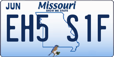 MO license plate EH5S1F