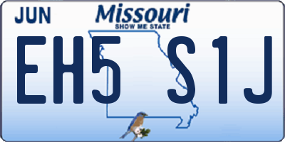 MO license plate EH5S1J