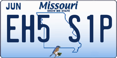 MO license plate EH5S1P