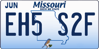 MO license plate EH5S2F