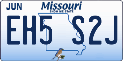 MO license plate EH5S2J