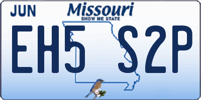 MO license plate EH5S2P