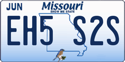 MO license plate EH5S2S