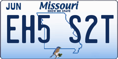 MO license plate EH5S2T
