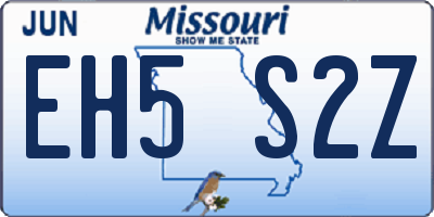 MO license plate EH5S2Z