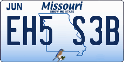 MO license plate EH5S3B