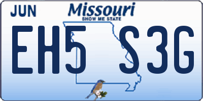 MO license plate EH5S3G