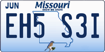 MO license plate EH5S3I