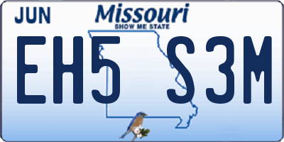 MO license plate EH5S3M