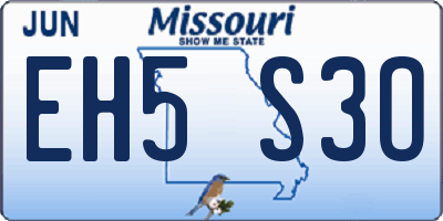 MO license plate EH5S3O