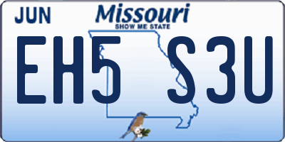 MO license plate EH5S3U