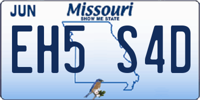 MO license plate EH5S4D