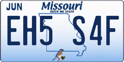 MO license plate EH5S4F